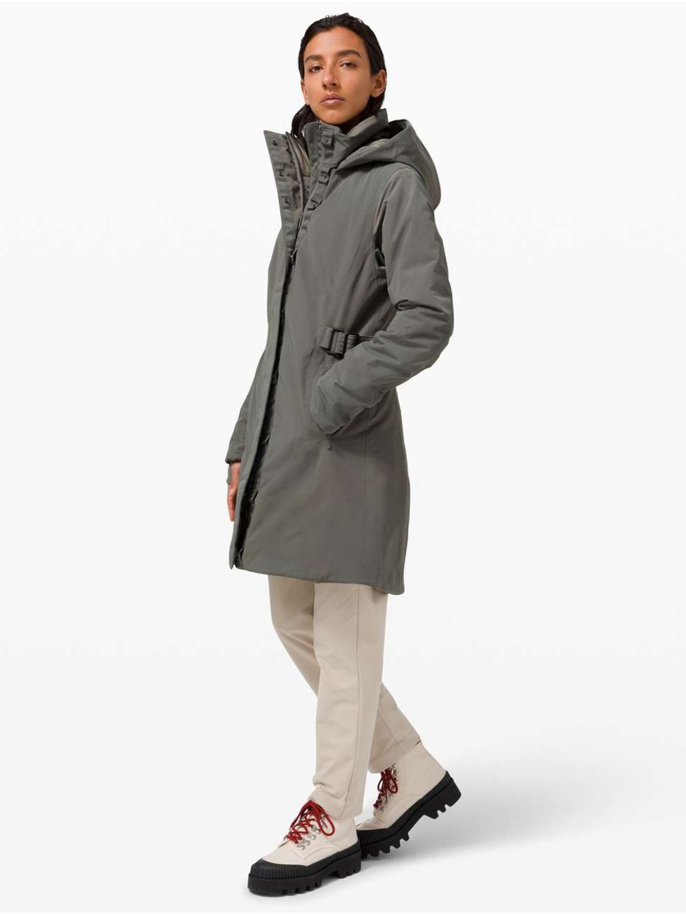 Women's Lululemon “Apres it All” Parka Jacket in Sage Gray, Size 6